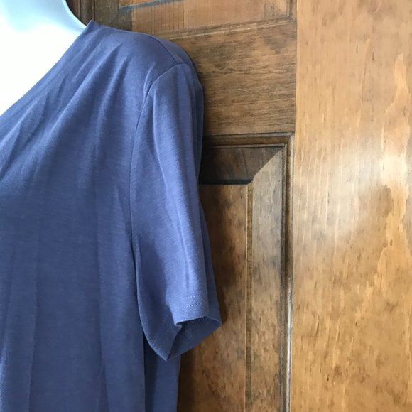 Wangzhi Purple V-Neck Tee Dress w/Knotted Hem Large - Picture 4 of 11